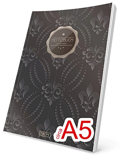 TULPE Punktraster Notizbuch: Ca. A5 „C077 Royal Flowers“ (Vintage Softcover, Register, Punktpapier - Bullet Journal, Kalligraphie Übungsheft, Skizzenbuch, Gepunktete Seiten, Dotted Grid Journal)