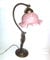 - Liberty Base Messing brüniert Skulptur Damina Lampenschirm Glas pink Hand Made Italy