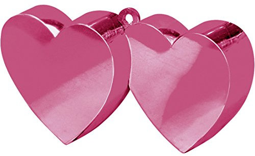 Amakando Herz Ballonbeschwerer 170 g - rosa - Ballongewicht Gewichte für Folienballons Party Luftballons Heliumballons Hochzeit Luftballon Gewicht