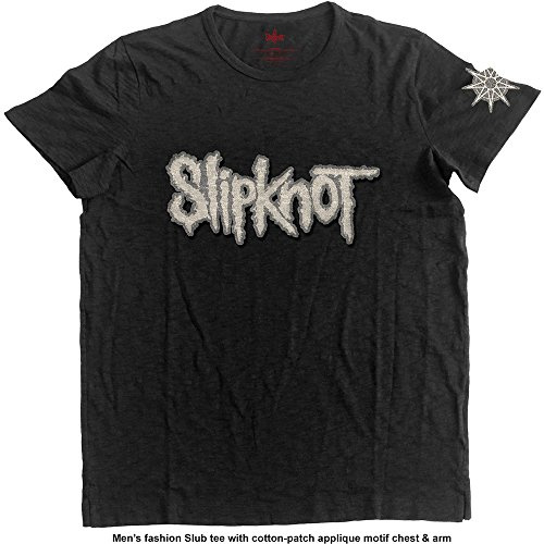 Slipknot T-Shirt Applique Band Logo and Star New Official Unisex Black