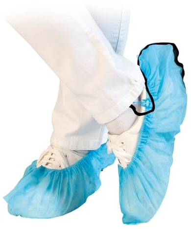 WETEC PP-Überschuhe für Hygomat Comfort, ESD 28602H (PP-Überschuh) Länge: 48 cm/Material: Polypropylen-Vliesstoff/Farbe: blau, antistatisch, da ableitbares, schwarzes Kontaktband (Pack à 100 Stück)