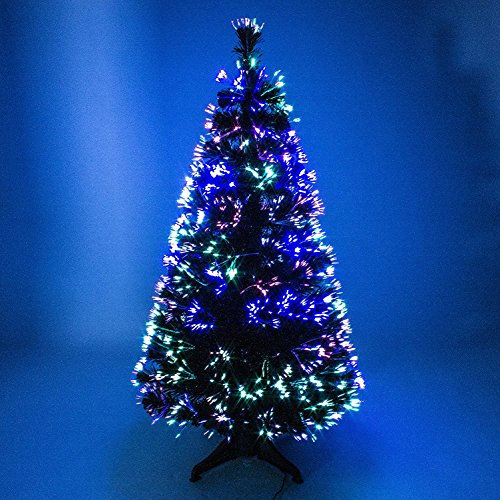 Sandal Stars 6ft Green Artificial Fibre Optic Christmas Xmas Tree with Multi LED Source 90cm, 120cm, 150cm,180cm (6 FT, 180 cm)
