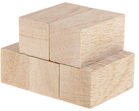 IPOTCH 5 Stück Balsaholz Blöcke Holz Quadrat Blöcke Spielsteine Bastelholz Modellholz Würfel Für Handwerk Basteln - Holz + Holz, 30x30x60mm