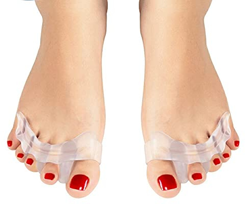 Toe Separators for Overlapping Toes, Gel Toe Separators Hammer Toe Corrector Straightener for Bent Toes Curled Toes, Toe Bunion Corrector for Yogis Ballet Running,1Pair Silicone Toe Stretchers Spacers