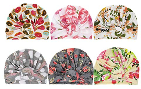 SKEPO 8 Stücke Baby Mütze Round Ball Neugeborene Baumwolle Elastische Stretch Turban Kleinkind Stirnbänder Baby Mädchen Knoten Stirnband Krankenhaus Hut