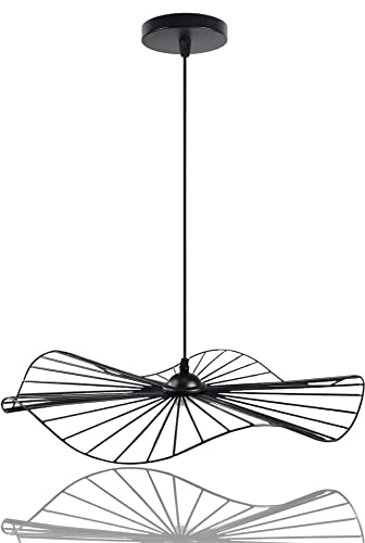 Vetrineinrete® Lampadario da soffitto pendente a sospensione di forma rotonda traforato plafoniera lampada portalampada con attacco e27 arredamento casa moderno (Nero) P52