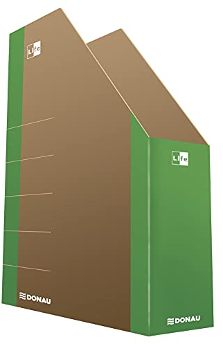 DONAU LIFE 3550001FSC-06 Stehsammler Stehordner Archive Box Pappe/ Karton - Grün| bis zu 500 Blatt Für Büro, Schule und Zuhause zur Aufbewahrung von Dokumenten im A4 Format, Archivierung von Magazinen