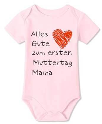 BesserBay Baby Mädchen Body - Erster Mutter Rosa 6-9M