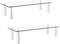 Mount Plus STB101x2 2 Pack 22,5 Zoll breit gehärtetes Glas Monitor Riser Desktop Stand Höhenverstellbare Tischplatte für Flachbildschirm LCD LED TV Laptop Notebook Display