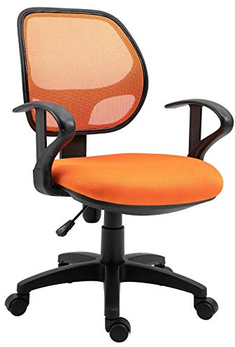 IDIMEX Kinderdrehstuhl COOL höhenverstellbar & Schwenkfunktion Orange mit bequemen Armlehnen und Wippmechanik [max. Belastbarkeit 100 kg]