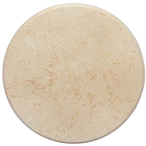 vidaXL Tischplatte Ersatz Marmorplatte Esstischplatte Couchtischplatte Gartentischplatte Kaffeetischplatte Naturstein Platte Creme Ø50x2,5cm Marmor