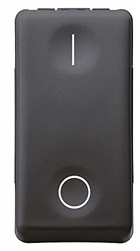 Gewiss INTERRUTTORE BIPOLARE 250V ac - 16AX - NEUTRO - SIMBOLO 0/I - 1 MODULO - SYSTEM BLACK
