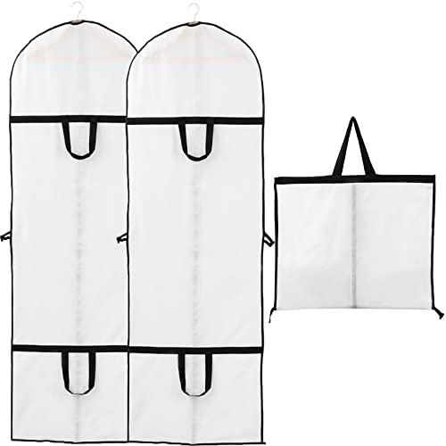 Niviy Kleidersack Lange Hochwertiger Kleidersäcke, Transparent Atmungsaktiver Stoff, für Anzüge Kleider Mäntel Sakkos Hemden Abendkleider Anzugsack Aufbewahrung schwarz 2 Stück 60x180 cm