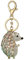 Porte-clés en forme de hérisson étincelant avec strass et pendentif en forme d'animal doré, blanc,