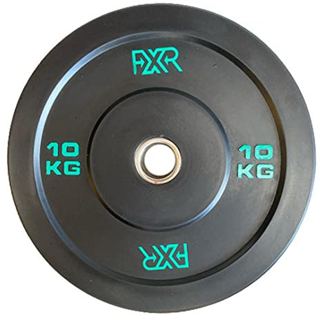 FXR Sports 2 / 50mm Black Virgin Rubber Olympic Bumper Plates - pair of 10kg