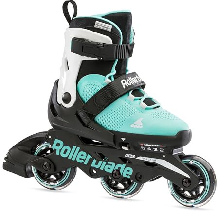 Rollerblade MICROBLADE 3WD, Inline Skates für Kinder, Mädchen und Jungen, Inliner für Anfänger & fortgeschrittene, Blau Wasser/Weiss, Gr. 28-32