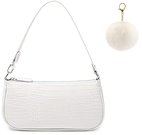 BLUEEE CHECKERS Retro Umhängetasche Tasche,90er Jahre Umhängetasche mit Veganes Krokoprägung-Druck,Kleine Schultertasche Handtasche für Frauen,Hobo Bag Mini Bag Shoulder für Damen