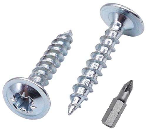 SKIR'CO Lot de 100 vis à bois 3,5 x 16 mm en acier galvanisé Pozidriv auto-taraudeuses estampées