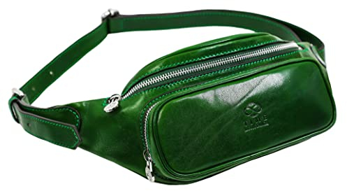 Bauchtasche Leder - Damen und Herren Bauchtasche - Zeitlose Gürteltasche - 100% Leder - Italienische Handwerkstradition - Grün - Time Resistance