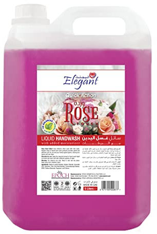 Elegant Hand Wash Liquid Refill - 5 Liter - Beautiful ROSE - Effective Germ Protection – Liquid Hand Wash provides Gentle And Effective Care – Fragrant And Soft