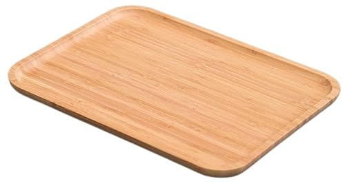 QBREZA Bambus Schminktablett rechteckig natur 40.0 x 30.0 x 2.0 cm Rustikaler Stil Dekorative Toilettenartikel Lebensmittel Getränke