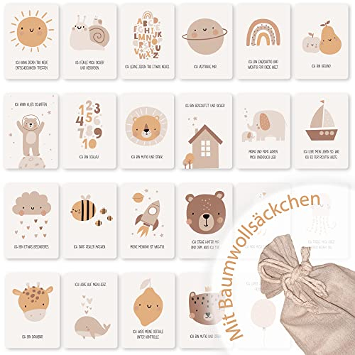 HappyArts® Affirmationskarten für Kinder DIN A6 | Mutmacher 24 Motive 12 Karten Beutel | Ermutigung Achtsamkeit Selbstliebe …