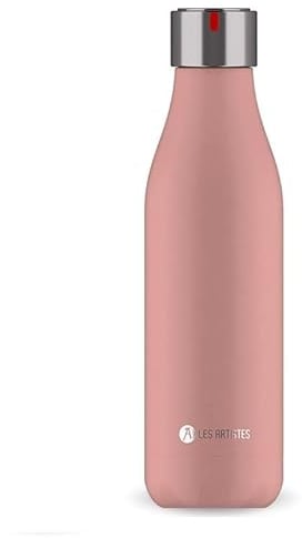 LES ARTISTES Paris A-4323 Bottle'Up, Thermos 500 ml, Gourde isotherme sans BPA, Réutilisable, Garde au chaud 12h et au froid 24h, Acier Inoxydable, Design Pink