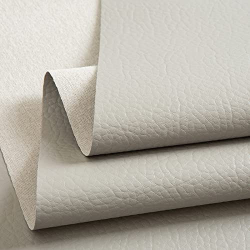 Leder Kunstleder Stoff Weiches PU Kunstleder Material 0,7 mm Dickes Litschi Kunstleder Stoff für Sofa Taschen Stühle Autositze DIY Handwerk(Size:1.4x1m/55x19.6in,Color:Grau)