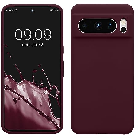 kwmobile Cover per Google Pixel 8 Pro Custodia - Back Case per Smartphone in Silicone TPU - Protezione Gommata - viola bordeaux
