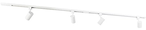 Qazqa Modern Schienensystem Lampen Komplettset, Schienenbeleuchtung, Deckenstrahler, Deckenspot - Jeana - Weiß, 4-flammig, 193cm, Ideal als Flur, Küche lampe, Wohnzimmerlampe und Schlafzimmerlampe