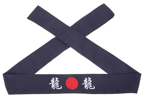 Kichvoe Japanisches Haarband Turbane Für Drachen-Samurai-Stirnband Karate-zubehör Krieger-Kendo-Stirnband Kochkappen Für Die Küche Sushi-koch-kostüm Baumwolle Sport Drachenwort Fräulein