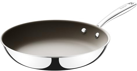Poêle À Frire En Acier Inoxydable, Poele Ceramique Induction 28 cm Antiadhésive Avec Revêtement Céramique Premium, sans PTFE sans PFOA sans PFAS, Résistant Au Four, Lave-Vaisselle