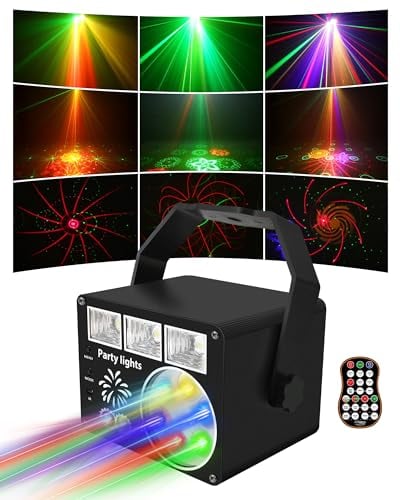 Vicalo Luci Discoteca, Luce DJ LED Proiettore Musica e Strobo Controllata luci della discoteca, USB luci discoteca a ritmo di musica da Festa con Telecomando per Festa, Natale, Bar, Halloween