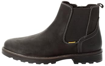 camel active Herren Chelsea Boot aus echtem Leder Schwarz, menswear-44