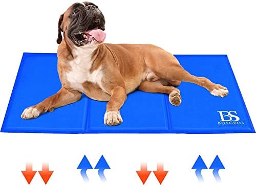 Bosceos Upgraded XL Large Dog Cooling Mat, Waterproof Scratch-proof Activated Gel Cooling Pad for Dogs, Non-Toxic, Great Dog Accessories to Help Your Pet Stay Cool This Summer, 90x60cm