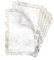 Briefpapier-Set 25 Motivpapier DIN A4 Marmor grau Papier Goldene Tropische Blättern beidseitig beschreibbar und bedruckbar Frühlingspost Menükarte Taufe Kommunion Konfirmation Basteln