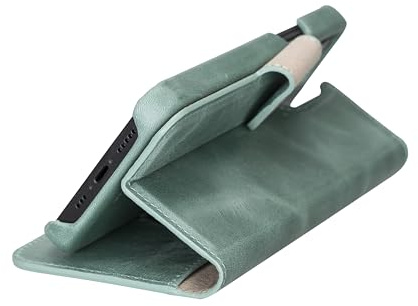 Solo Pelle Lederhülle kompatibel für iPhone 12/12 Pro in 6.1 Zoll abnehmbare Hülle (2in1) inkl. Kartenfächer für das original Apple iPhone (Vintage Grün)