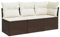 vidaXL Gartensofa mit Kissen 3-Sitzer, Sofa mit Staufach unter Sitzfläche, Terrassensofa mit abnehmbarem waschbarem Bezug, Gartenmöbel Terrassenmöbel, Braun Poly Rattan