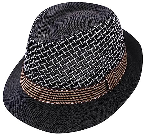 Bonnet pour bébé fille de 6 à 12 mois - Chapeau de protection solaire - Chapeau d'été - Chapeau de paille tressé - Chapeau de plage - Chapeau de soleil - Écharpe d'hiver, Noir , Taille unique