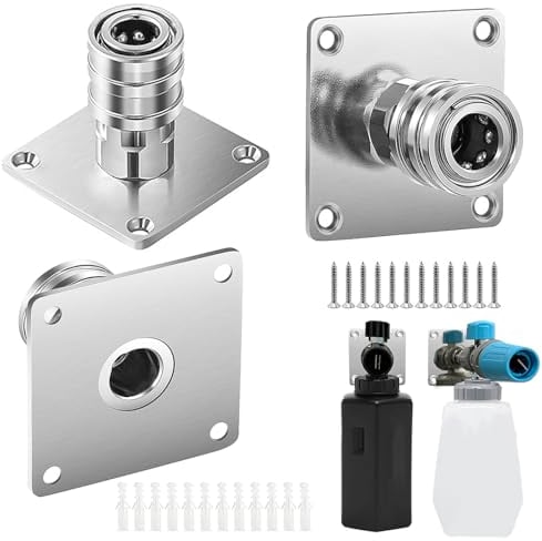 Qivine Foam Cannon Holder, 3Pcs Pressure Washer Gun Holder, 1/4 Quick Connect Automatic Foam Cannon Mount, Car Pressure Washer Wall Mount Accessories Organizer for Foam Cannon Nozzle Tip