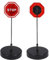 Panneau stop LED - Clignotant automatique pour marche arrière ou stationnement, base lestée stable, hauteur réglable, kit complet, idéal pour port de garage