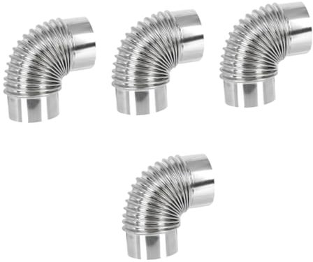 Hemobllo 4pcs Flue Pipe Stainless Steel Exhaust for Stove Kitchen Chimney Hose Elbow Stove Pipe