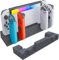 Ladestation für Switch Controller, Ladestation Kompatibel mit Nintendo Switch/OLED, Ladegerät für 4 Joycon Controller, Switch Zubehör mit 8 Spiele Lagerung für Nintnedo Switch/OLED Joycon (Schwarz