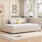 Ctastay Schlafsofas Sofabett Polsterbett 90x200 cm, Bett Einzelbett Tagesbett mit Lattenrost, Familienbett Gastbett Bettgestell, Samt, Ohne Matratze (Beige)