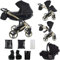 Junama Kinderwagen Diamond S 2in1 3in1 4in1 (02 – schwarz und gold, 3in1 mit autositz)