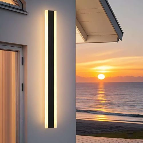 oumanschak Außenwandleuchten Netzbetrieben 120CM,40W 3 Farben Modern Außen Dekorative Wandleuchten,IP65 Wasserdicht Haustürleuchten Wandleuchter Veranda Lichter für Villa Flur Garten Garage