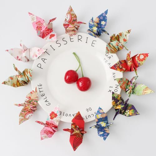 50 StüCk Origami Papierkrane Origami Papierkraniche Regenbogen Origami Kraniche Handgefertigt Origami Papier Kranschnur Zur Dekoration Von Hochzeiten,Partys,Kulissen Und Wohnungen,5.5 cm(D)