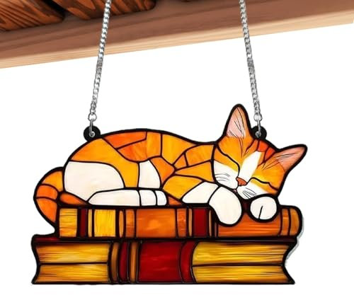 Katzen Sonnenfänger Für Fenster,Fensterdeko Hängend,Katzen Wohndekoration,Katzenzimmerdekoration 20cm Katzenornament,Schöne Wanddekoration,Heimdekoration,Wandkunst Für Wohnzimmer Und Schlafzimmer