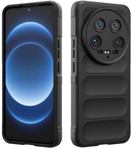 RIIMUHIR Silicone Case for Xiaomi 14 Ultra 5G, Silky-Soft Touch Cover, Anti-Scratch Phone Case with Microfiber Lining, Shockproof Full Body Protective Case with Camera Protection (Black)