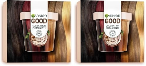 Garnier Dauerhafte Haarfarbe, Haarfärbeset für intensive und langanhaltende, Coloration für bis zu 8 Wochen strahlende Farbe, Ohne Ammoniak, 4.15 Kühles Kastanienbraun, Good Starter Set